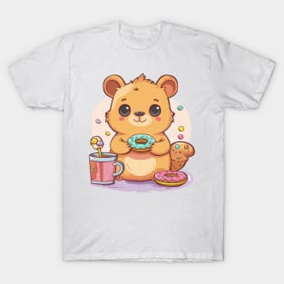 Cute Quokka eating doughnut T-Shirt